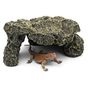 Paulozyn 710891247346 Reptile Cave Resin Rock Basking Platform Hiding Habitat Fish Tank Decor Hideo