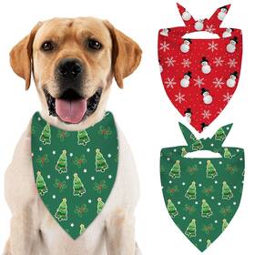 Pauseboll 732262054407 2 Pack Holiday Dog Bandana Christmas Bandanas Scarf Triangle Bibs Kerchie