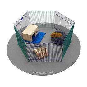 Paw Inspired 682198755803 48 Inch Round Playpen Mat Super Absorbent Fleece Cage Liner Wit