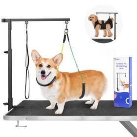 P723314218090 Pawaboo Dog Grooming Table Arm With Hammock 35 Inch Dog-grooming-arm Stand And Free Two
