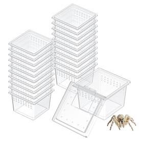 B11948 Pawfly 20 Pcs Mini Spider Terrarium Breeding Box Transparent 20pcs Plastic