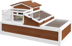 D40-024v00cf Pawhut 3- Room Tortoise House Habitat With 44.0 Inch L X 25.5 W 23.3 H Coffee