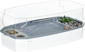 D40-032v80wt Pawhut Turtle Tank Kit Aquarium With Basking 24.5 X 12.25 White