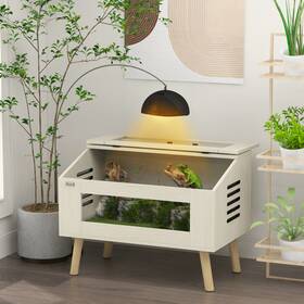 Usd40-037v00ak0146 Pawhut 29 Gallon Reptile Terrarium With Top Opening Windows And Air Vents