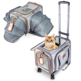 Pc-01 Pawlala Premium Expandable Pet Carrier With Wheels - Airline Approved Rolling Travel