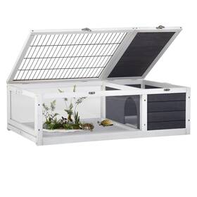 Paylesshere 195030107192 Wooden Tortoise Habitat Enclosure Large Transparent Indoor And Outdoor
