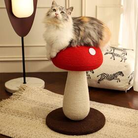 Pechvino 762949459386 Mushroom Cat Scratching Post - Unique Design Sisal-wrapped Ideal For Medium