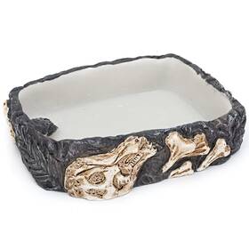 Penn-plax 030172071966 Reptology Reptile Fossil Rock Food/water Dish Great For Bearded Dragons Ge