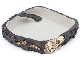 Penn-plax 030172071973 Reptology Reptile Fossil Rock Food/water Dish Perfect For Bearded Dragons
