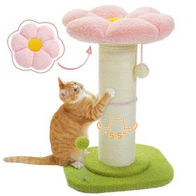 Am51-amt0263 Pequlti Flower Scratching Post Small Tree Tall Scratcher For Indoor Cats Wi