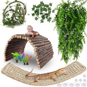 Pet Hercocci-us 313094853835 Bearded Dragon Tank Accessories Large Reptile Bridge Hammock Flexible