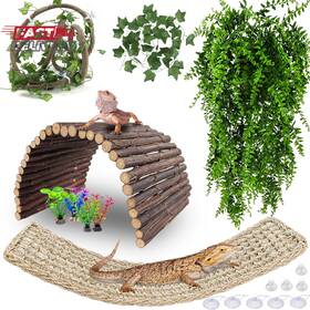 Pet Hercocci-us 744759915177 Bearded Dragon Tank Accessories Large Reptile Bridge Hammock Flexible