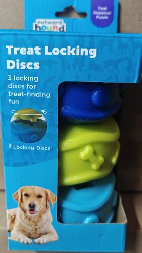Pet Palette Llc 700603708913 Outward Hound Treat Locking Discs Dog Dispenser Toy Multicolor