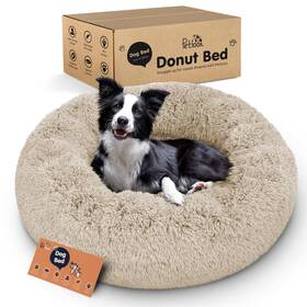 Petloox 198715539608 Donut Dog Bed - Premium Comfort For Anxiety Relief Fluffy And Calming