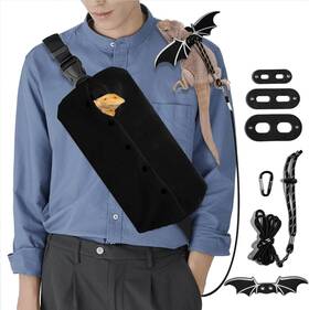 Pets 744110217407 Adjustable Lizard Leather Leash Harness And Bearded Dragon Carrier Sling Reptil