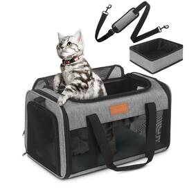 Petux-ot24007gr Petux Pet Carrier Airline Approved For Small Cats And Dogs 17 Inch X11 X9.5 Cat Carrie
