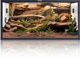 Repmac120g-ub Phailozoo 120 Gallon Bearded Dragon Tank 48 Inch X 24 Reptile With Sliding Door