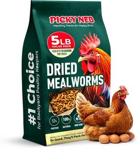 Picky Neb 313044015030 Dried Mealworms 100% Non-gmo 5 Lb - For Birds Chickens Ducks Perfe