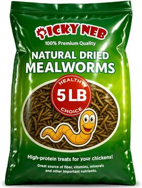 Picky Neb 744759362520 Dried Mealworms 100% Non-gmo 5 Lb - For Birds Chickens Ducks Perfe