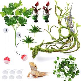 2681038-yus Pietypet Bearded Dragon Accessories Reptile Plants Terrarium Hanging Plant Vines