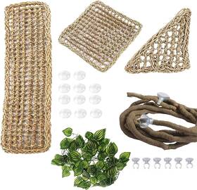 Pinvnby 313031314351 Bearded Dragon Hammock Lizard Natural Seagrass Habitat Reptile Tank