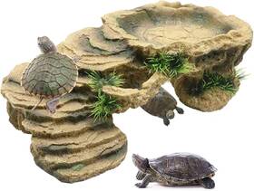 Pinvnby 313112530564 Turtle Basking Platform Tortoise Resin Dock Resting Rock Reptile Habitat