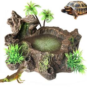 Pinvnby 745695804532 Reptile Water Bowl Bearded Dragon Dish Resin Platform With Ar