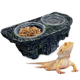 Mbw147-1 Pinvnby Reptile Feeding Ledge Double Water Bowl And Food Dish Crested Gecko F