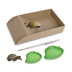 36usfba121 Piwerod Reptile Feeding Dish With Ramp And Basking Platform For Tur... Fast Ship