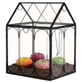 Plantoky 753448143753 House Shape Geometric Terrarium Glass Terrariums For Plants With Lid Succul