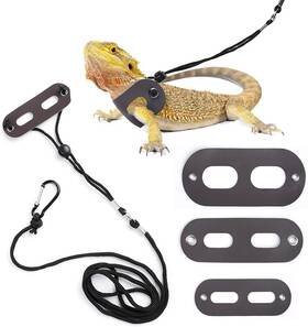 Polkastore 445054931932 Bearded Dragon Harness And Leash Adjustable S M L 3 Pack - Soft Leather Reptil
