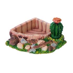 T4905966wqnqd112 Popetpop Reptile Resin Corner Water Dish - Bowl For Tortoise Lizard Bea