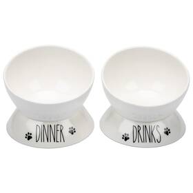 Prefurred Pet 060913900120 Elevated Cat Food Bowl Set Dinner And Drinks Dish Two ... Fast Ship