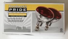 1227912 Producer S Pride Heat Lamp Bulbs Red 120v E26 250 Watts 2 Pack Ideal For Animal Habitats