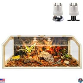 B0c27yhsb2 Prolee Lizard Terrarium Tank 68 Gallons With Roof Door And Built-in Lamp Fixture