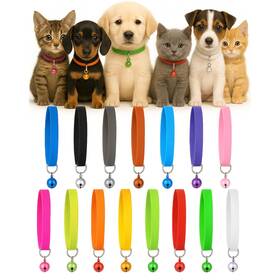 678753 Psyqtsuary 15 Pcs Puppy Whelping Collars Id Bands For Newborn Pet Soft Adjustable