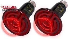 100w Ptscbs 445054176111 2pcs Reptile Heat Lamp Black Ceramic Emitter Infrared Heater Bulb For
