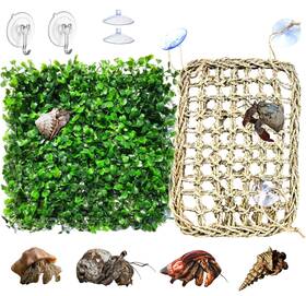 Purrrfectionpet 288039602882 Hermit Crab Climbing Net And Plastic Seagrass Mat Set Hammock An