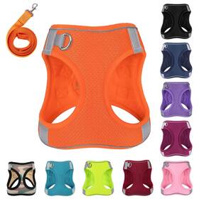Pwod 781434615649 Dog Harness With Leash Set No-pull Step-in Reflective Pet 1 Leas