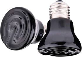 Qixivcom 705353389689 2-packs 50w Black Ceramic Heat Lamp Mini Reptile Bulbs E26/e27