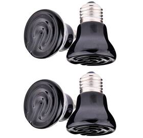 Qixivcom 754876419625 4-packs 50w Black Ceramic Heat Lamp Mini Reptile Bulbs E26/e27 110v