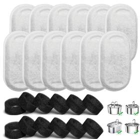 Fa12filter Qiyuanls 24-pack Cat Water Fountain Filters 12 With Sponges