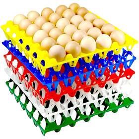 Qpwwgh 804584267404 10-pack Reusable Plastic Egg Tray Crates 30-egg Flats For Home Chicken Fa