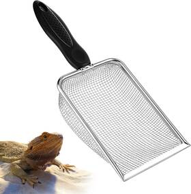 Duh5eehg Qulkws Stainless Steel Mesh Litter Shovel Fine Metal Reptile Cleaner