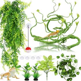 1175-qu Quozuo Bearded Dragon Accessories Terrarium Hanging Plant Vines Reptile Plants