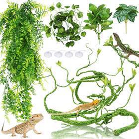 1176-qu Quozuo Bearded Dragon Tank Accessories For Habitat Terrarium Hanging Plants Artific