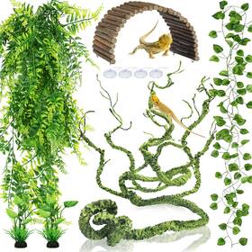 1330-qu Quozuo Bearded Dragon Tank Accessories Terrarium Hanging Plant Vines Artific