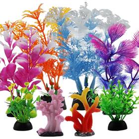830-qeuqude Quozuo Fish Tank Decorations Plants With Resin Coral 8 Pcs Aquarium Sma