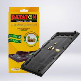 Rataton 415003400284 Rataton- Glue Traps For Rats Mice And Snakes 2 Trays With Real Almond Seeds