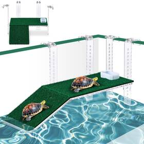 Platform-2 Reallnaive Adjustable Hanging Turtle Basking Platform With Artificial Grass S